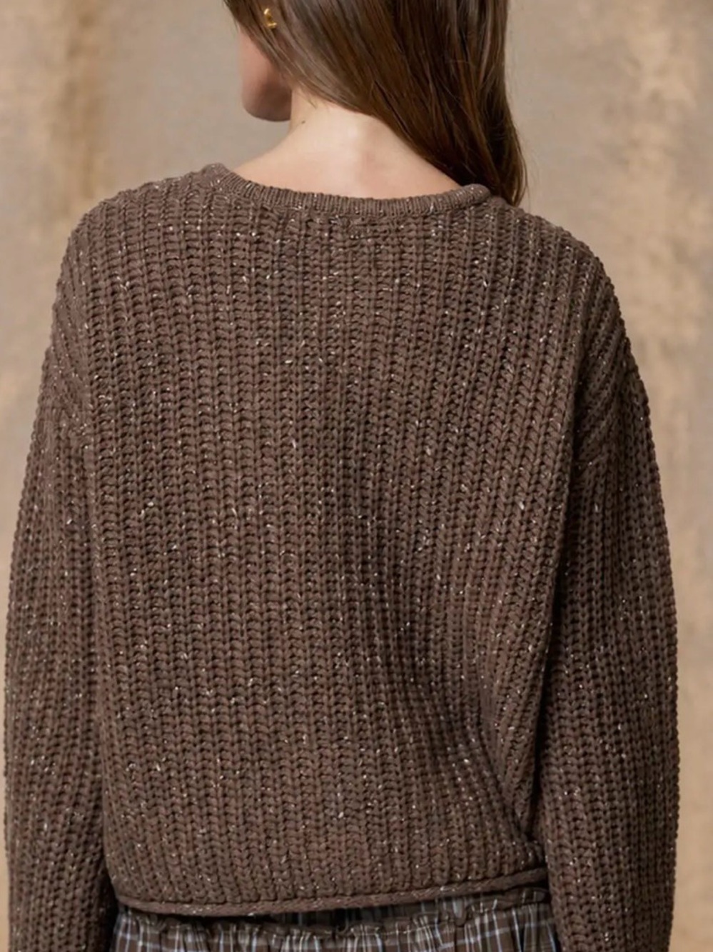 New Fall Trend Marled Button Down Raw Edge Chunky Knit Cardigan - Picture 4 of 7